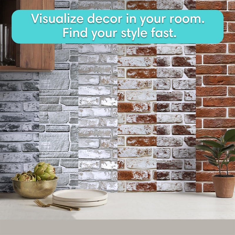 Commomy Sample Kit - 6 Pcs Large Brick & Stone 3D Wall Panels, Size 9.05 x 5.9 in - Image 5